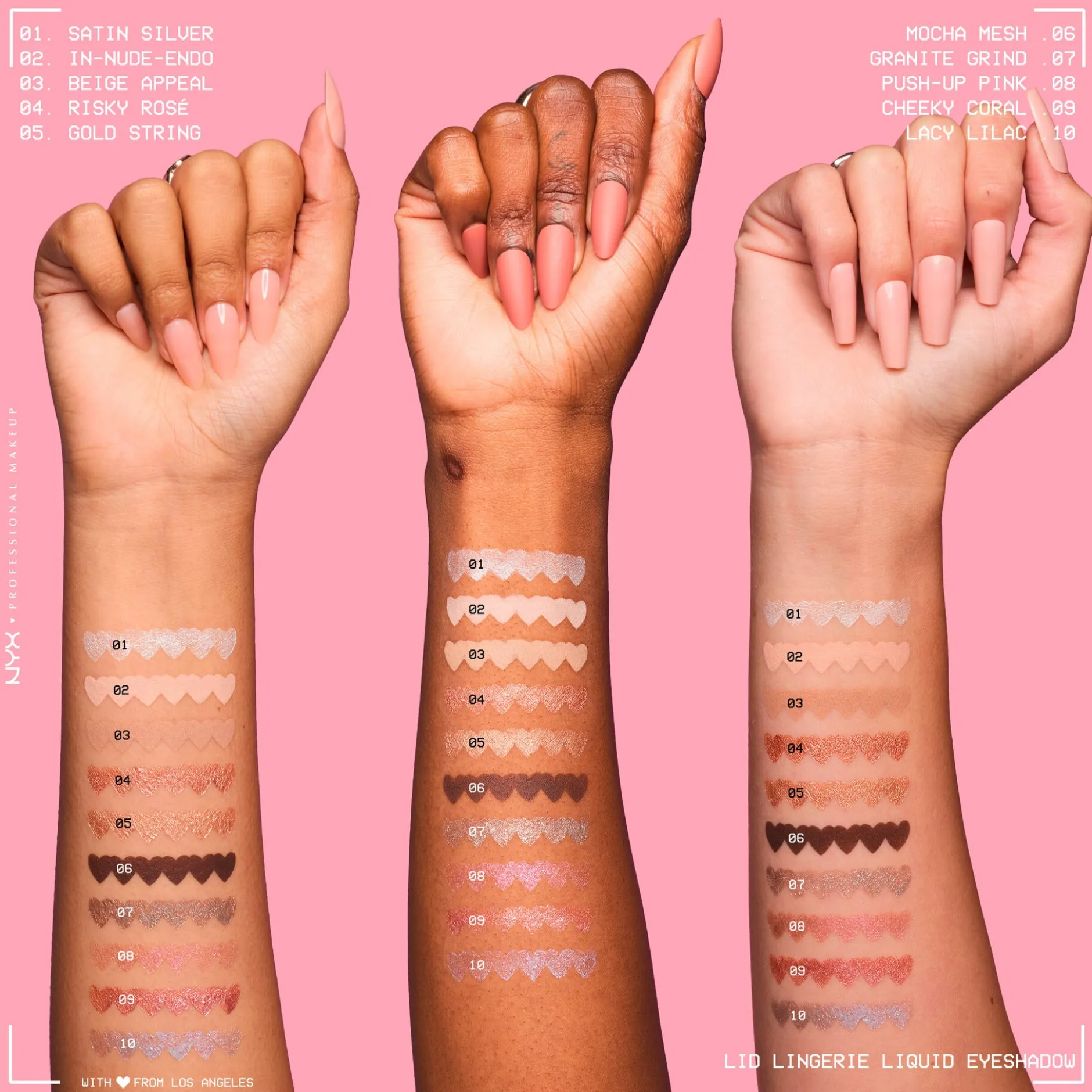 NYX Professional Makeup Lid Lingerie flytande ögonskugga 04 Risky Rosé 6 ml