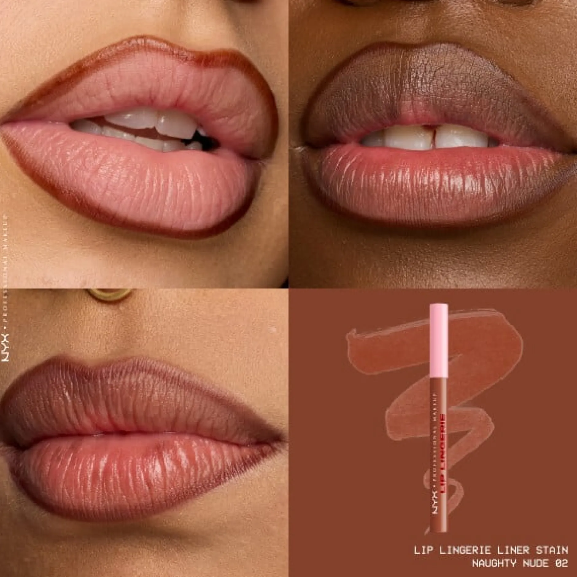 NYX Professional Makeup Lip Lingerie Liner Stain 02 Naughty Nude 1 ml