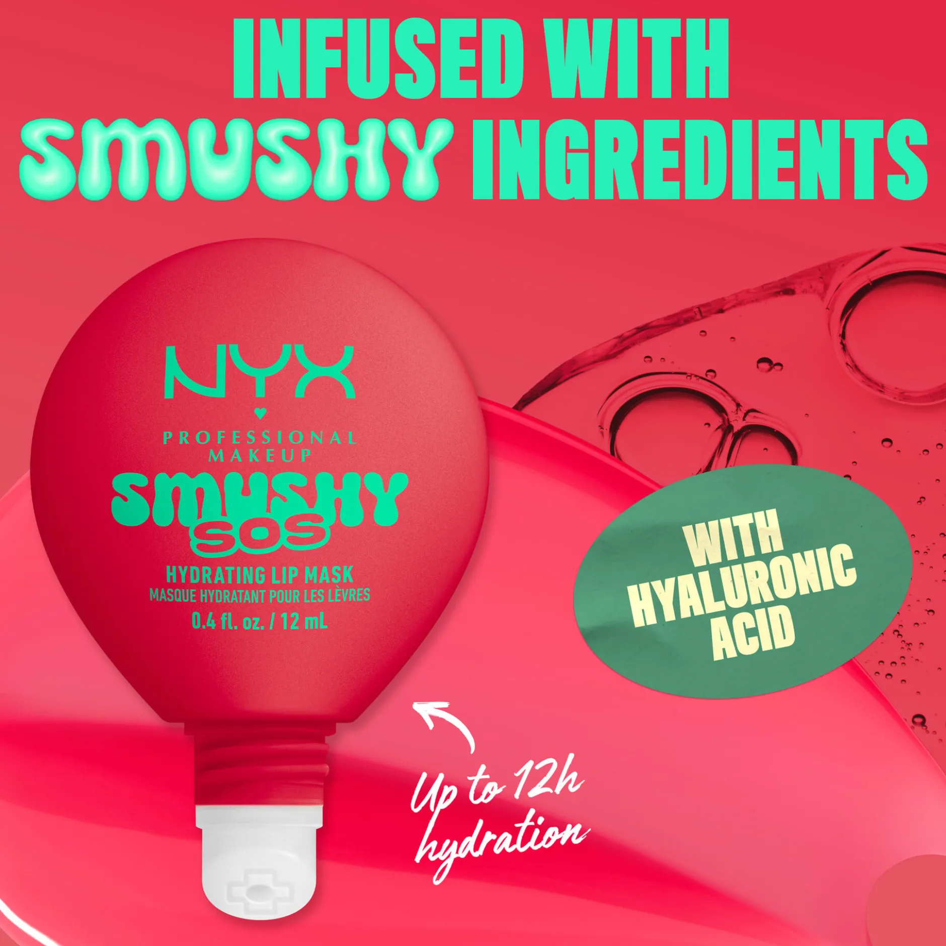 NYX Professional Makeup Smushy SOS Hydrating Läppmask 07 Red-y 2 Chill 12 ml