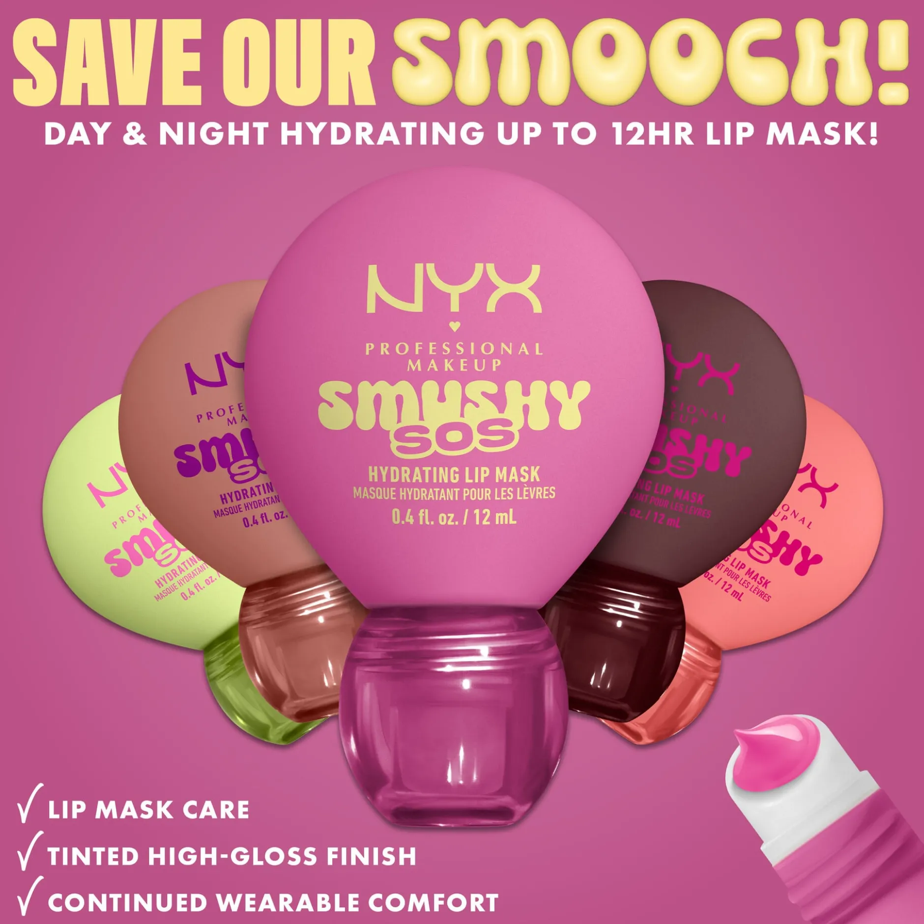 NYX Professional Makeup Smushy SOS Hydrating Läppmask 07 Red-y 2 Chill 12 ml