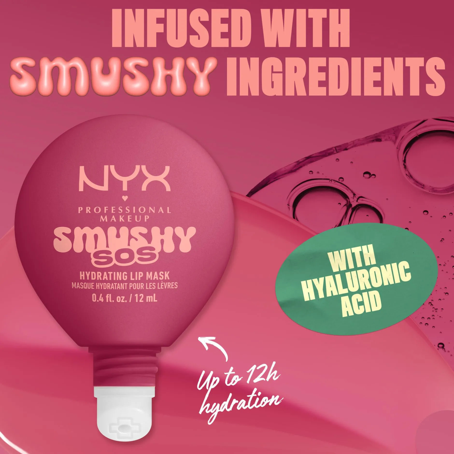 NYX Professional Makeup Smushy SOS Hydrating Läppmask 06 Rose Recharge 12 ml