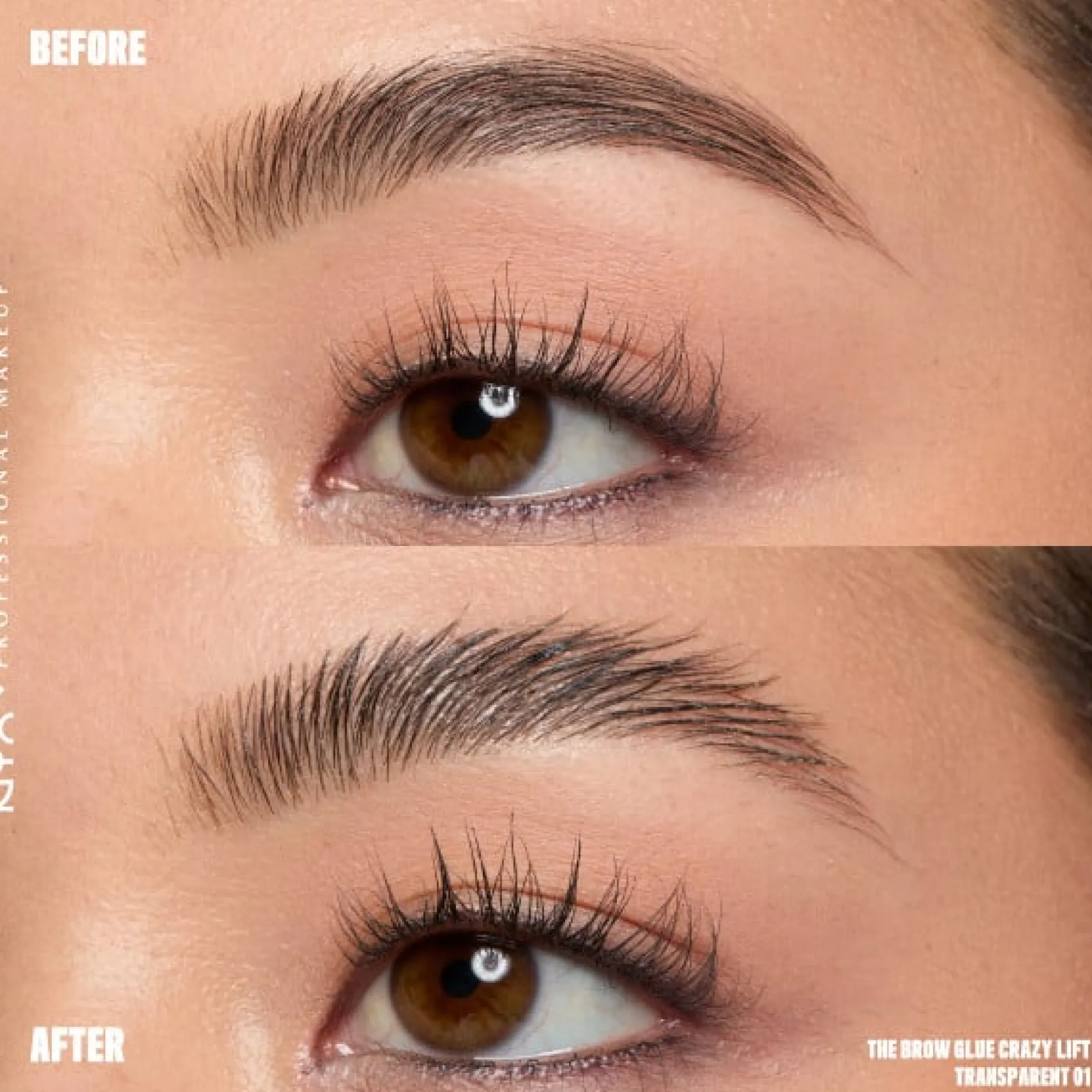NYX Professional Makeup The Brow Glue Crazy Lift Fixerande Bryngel 01 Transparent 7 ml