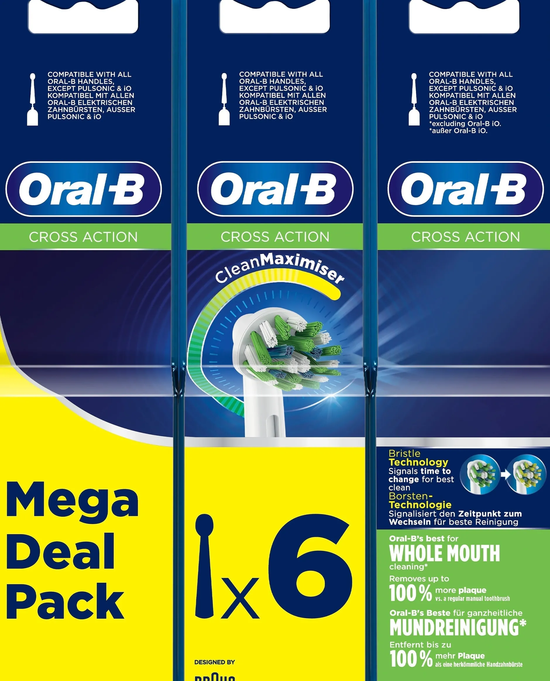 Oral-B CrossAction Tandborsthuvud CleanMaximiser-teknologi 6 st