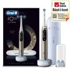 Oral-B iO10 Eltandborste Eclipse Gold 1 tandborsthuvud, 1 resefodral för laddning, 1 refillhållare