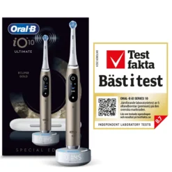 Oral-B iO10 Eltandborste Eclipse Gold 1 tandborsthuvud, 1 resefodral för laddning, 1 refillhållare