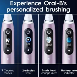 Oral-B iO 9 Eltandborste Rosa, 2 tandborsthuvuden, 1 laddningsbart resefodral