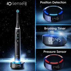 Oral-B iO10 Eltandborste Svart 1 Tandborsthuvud, Resefodral med laddare & Hållare till borsthuvud