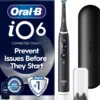 Oral-B iO6 Eltandborste Svart 2 Tandborsthuvuden, Resefodral & Hållare till borsthuvud 1 st
