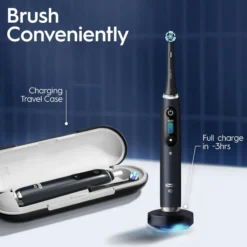 Oral-B iO 9s Eltandborste Svart Onyx, 2 tandborsthuvuden, 1 laddningsbart resefodral