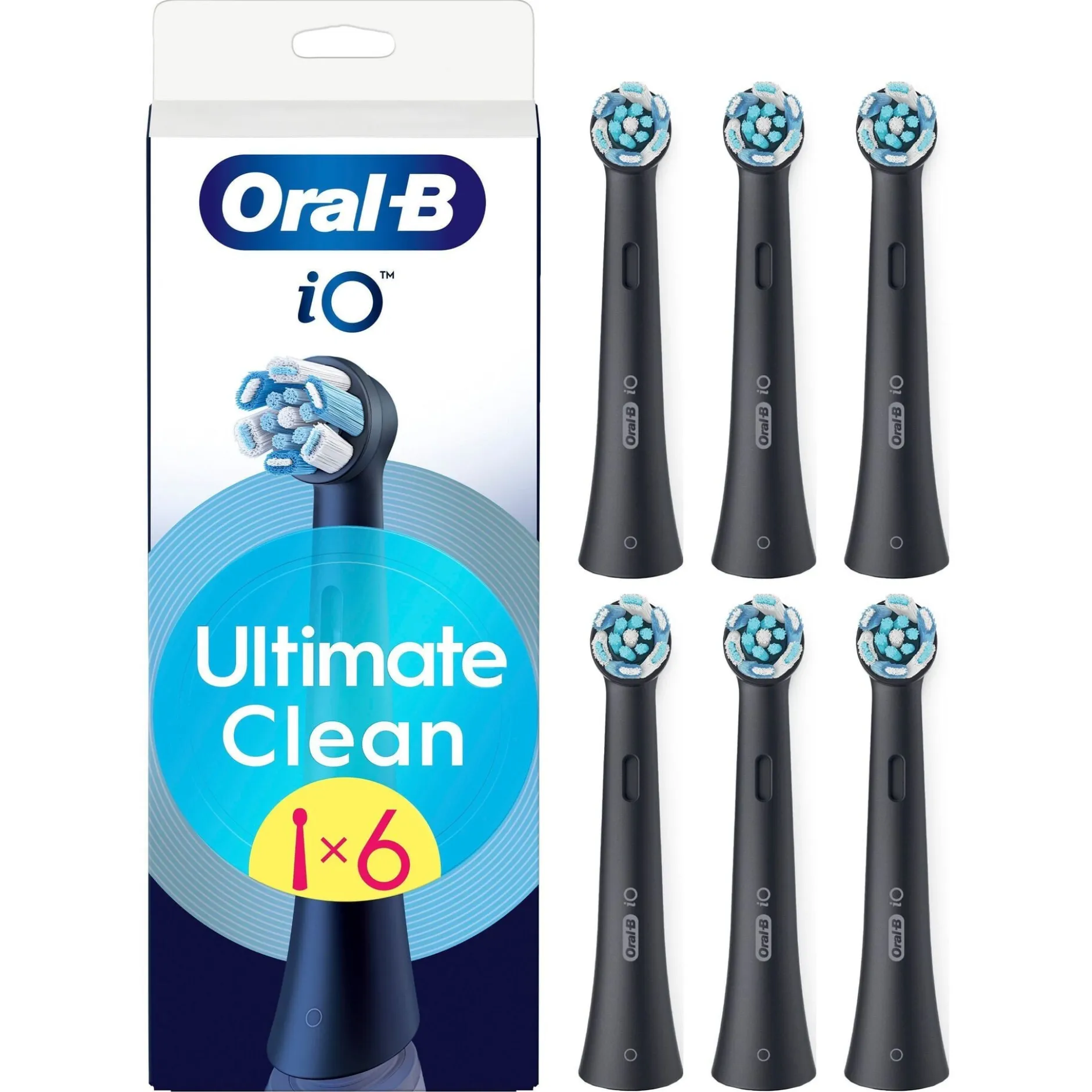 Oral-B iO Ultimate Clean Tandborsthuvuden Svart 6 st