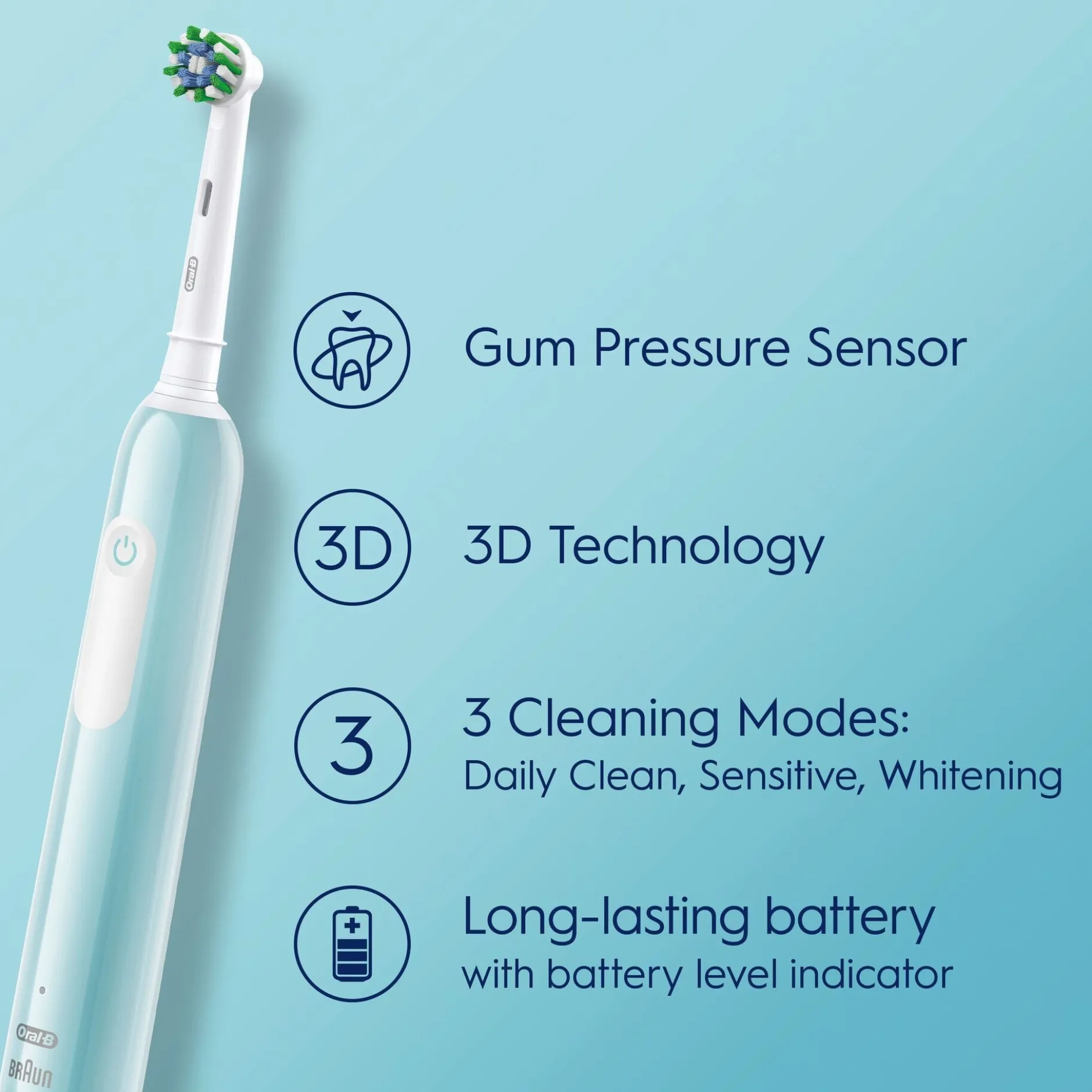 Oral - B Pro 1, Blå eltandborste med 2 huvuden