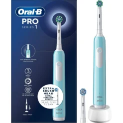Oral - B Pro 1, Blå eltandborste med 2 huvuden