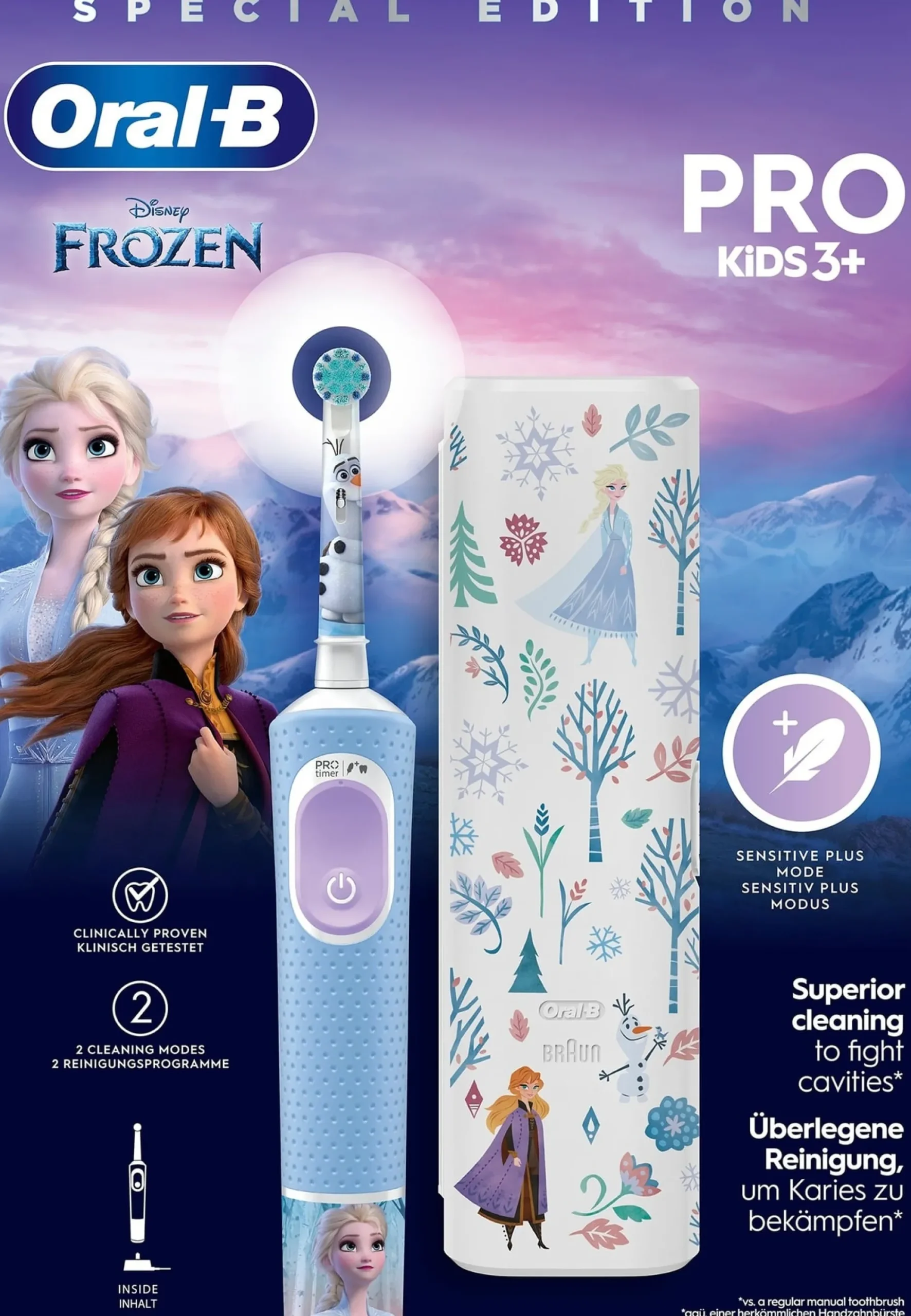 Oral-B Pro Kids Frozen Eltandborste & Resefodral +3 år 1 st