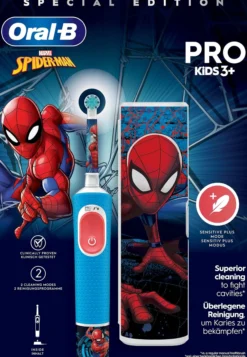 Oral-B Pro Kids Spider-Man Eltandborste +3 år & Resefodral 1 st