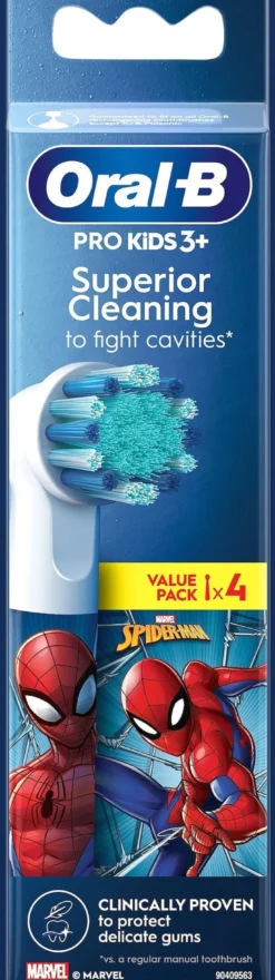 Oral-B Pro Kids Tandborsthuvud Spiderman 4 st