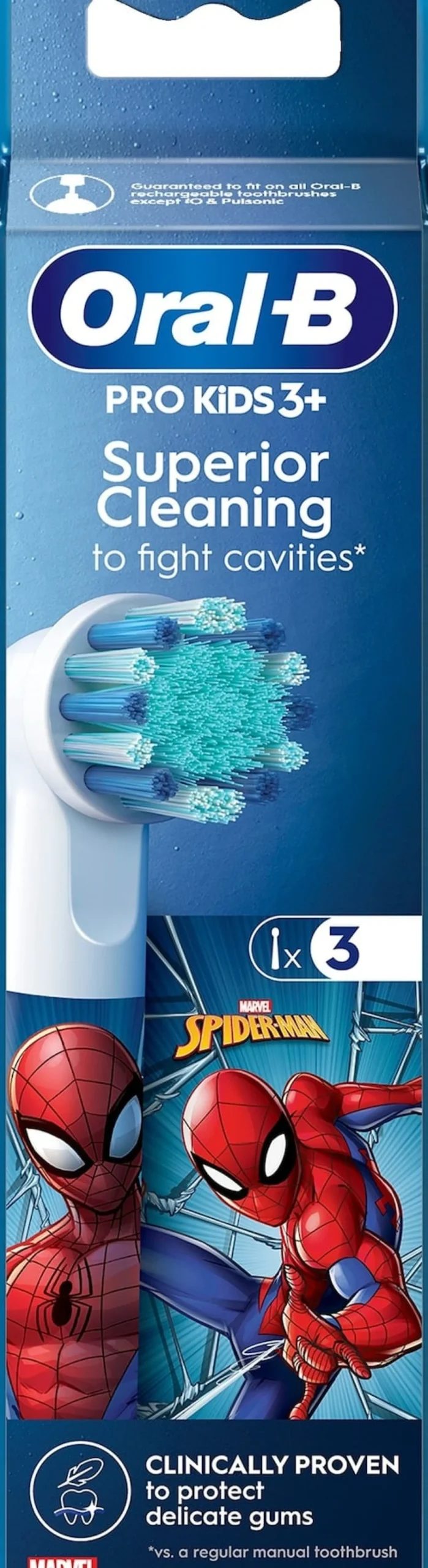 Oral-B Pro Kids Tandborsthuvud Spiderman 3 st