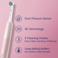 Oral-B Pro 1 Rosa eltandborste, 2 huvuden