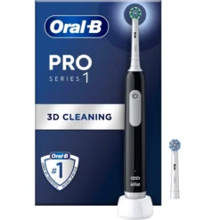 Oral-B Pro 1 Svart eltandborste, 2 huvuden