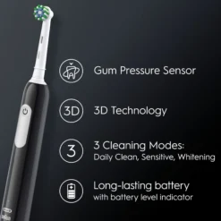Oral-B Pro 1 Svart eltandborste, 2 huvuden