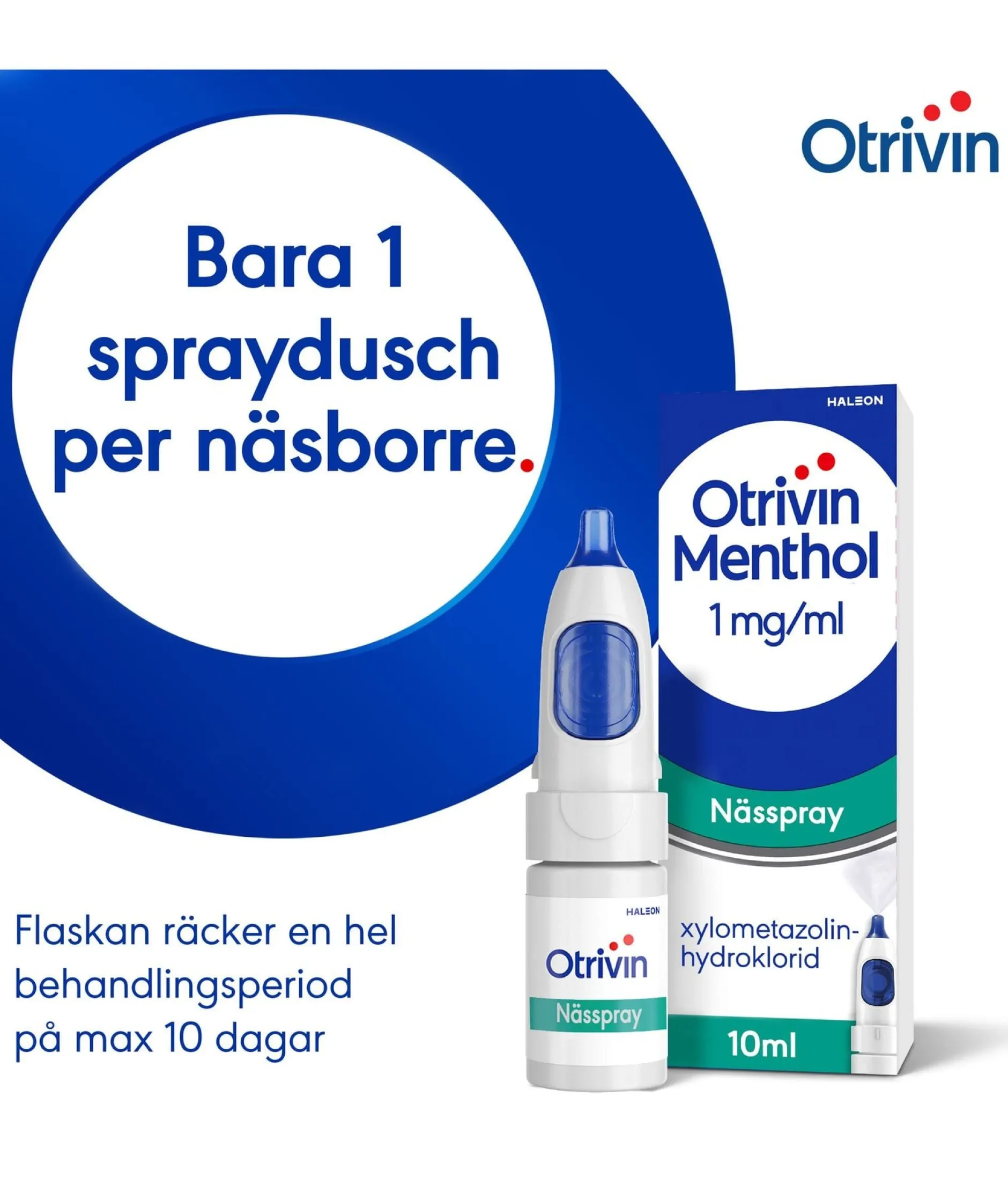 Otrivin Menthol nässpray, lösning 1 mg/ml 10 ml