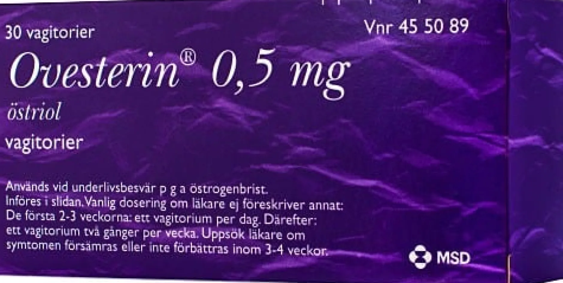 Ovesterin vagitorium 0,5 mg, 30 st
