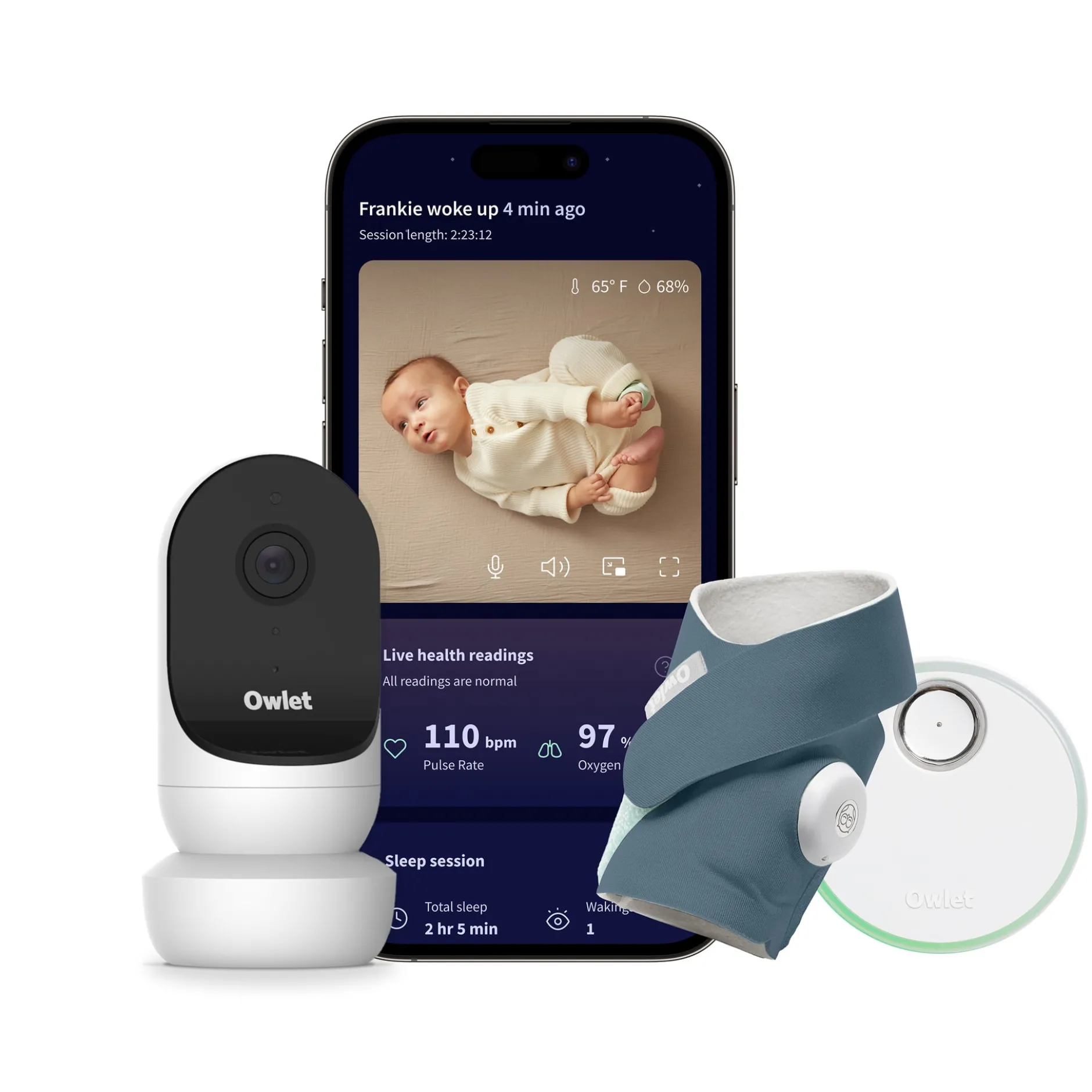 Owlet Dream Sock™ Bedtime Blue + Owlet Cam 2