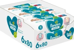 Pampers Sensitive Baby våtservetter 6x80 st = 480 Våtservetter