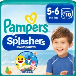 Pampers Splashers Baby Shark Edition Engångsbadblöjor Stl 5-6 (14kg+) 10 st