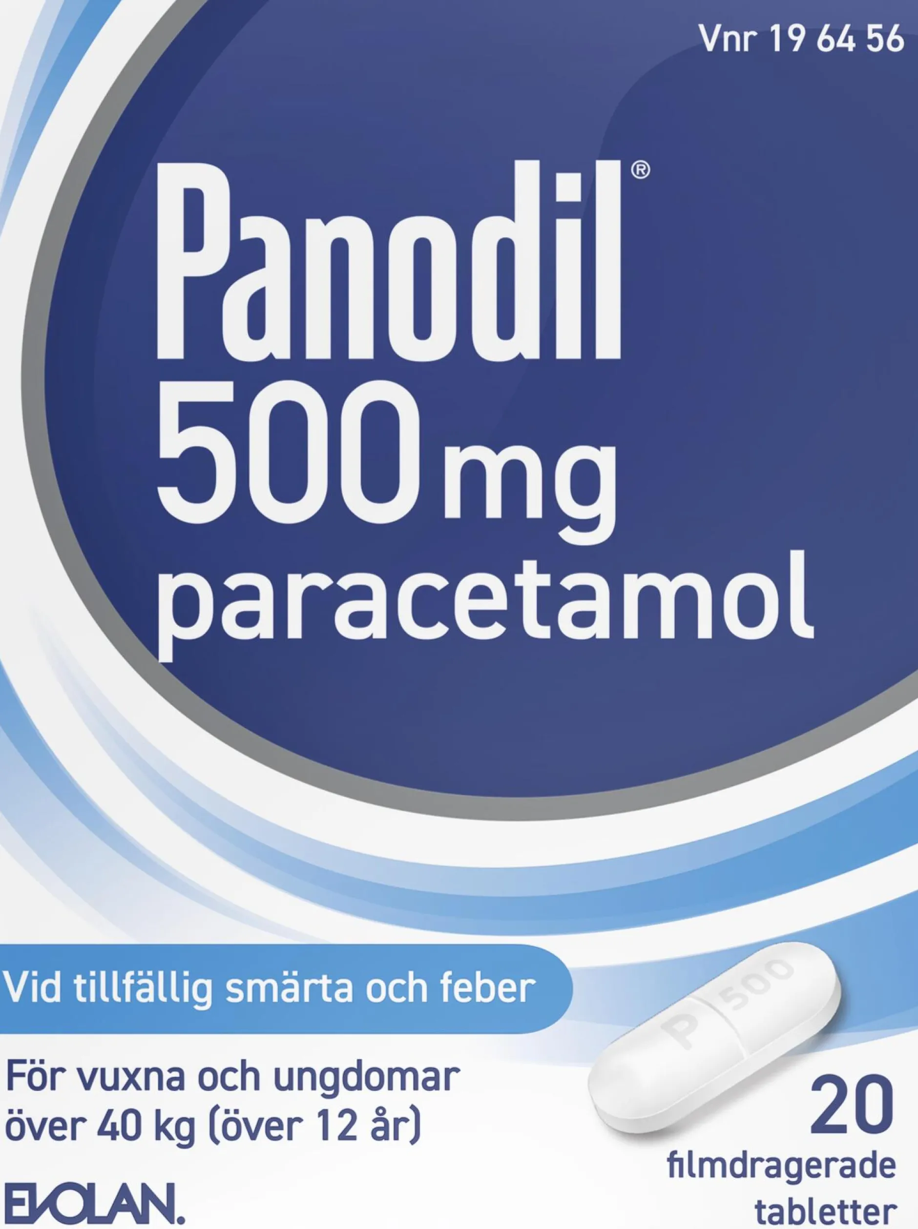 Panodil Paracetamol filmdragerad tablett 500mg 20 tabletter