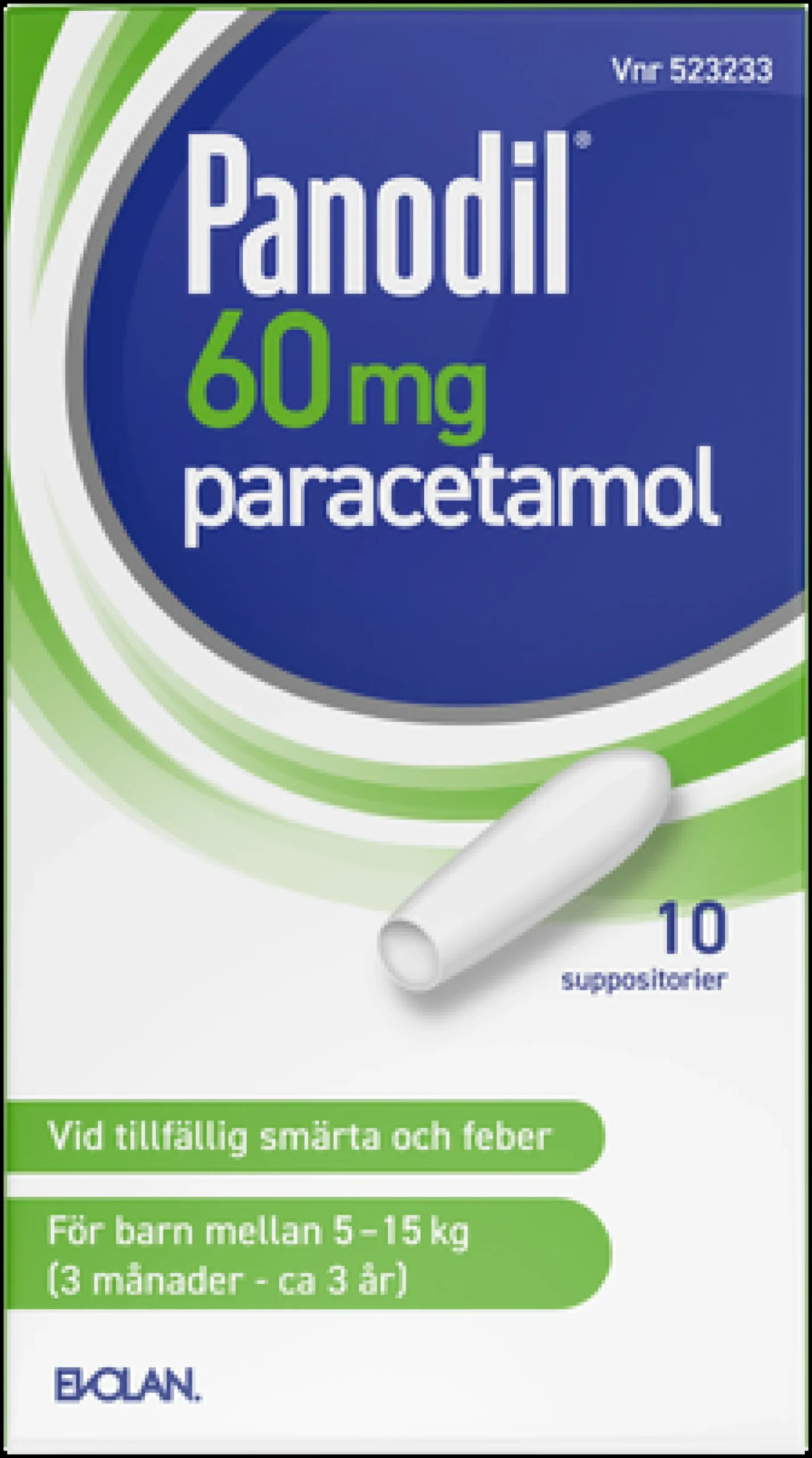 Panodil Suppositorium 60 mg 10 st