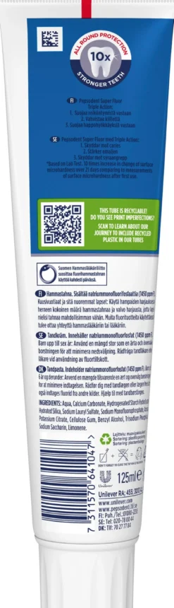 Pepsodent Super Fluor Big Size Tandkräm 125 ml