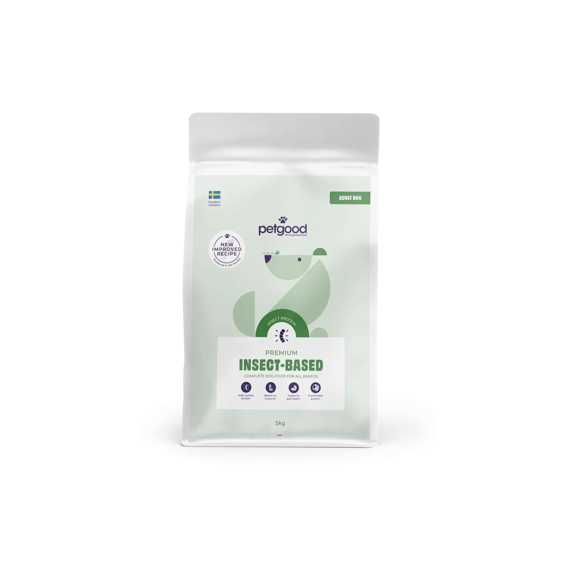 Petgood Insektsbaserat Premiumfoder Vuxen Hund 5 kg