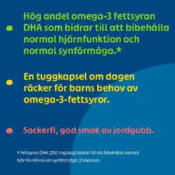 Pharbio Omega-3 Barn Jordgubbssmak 70 tuggkapslar