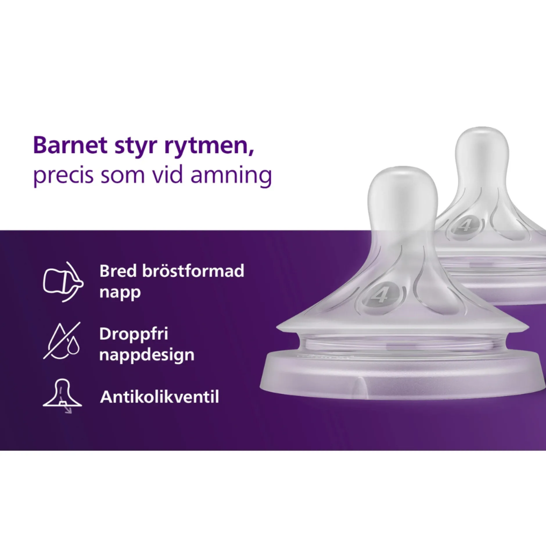 Philips Avent Natural Response dinapp Flöde 4 (3m+) 2 st
