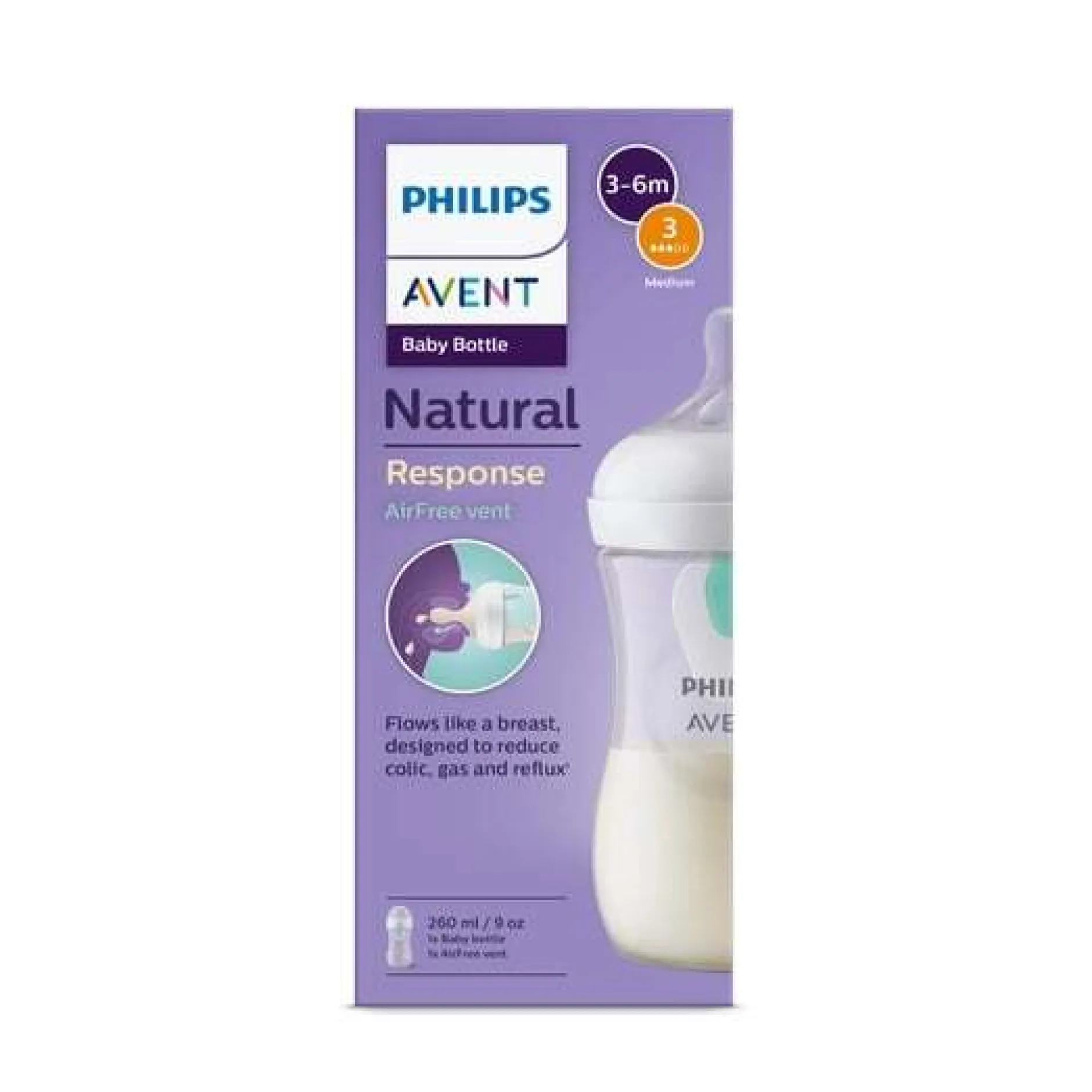 Philips Avent Natural Response Nappflaska med Airfree-ventil 260ml