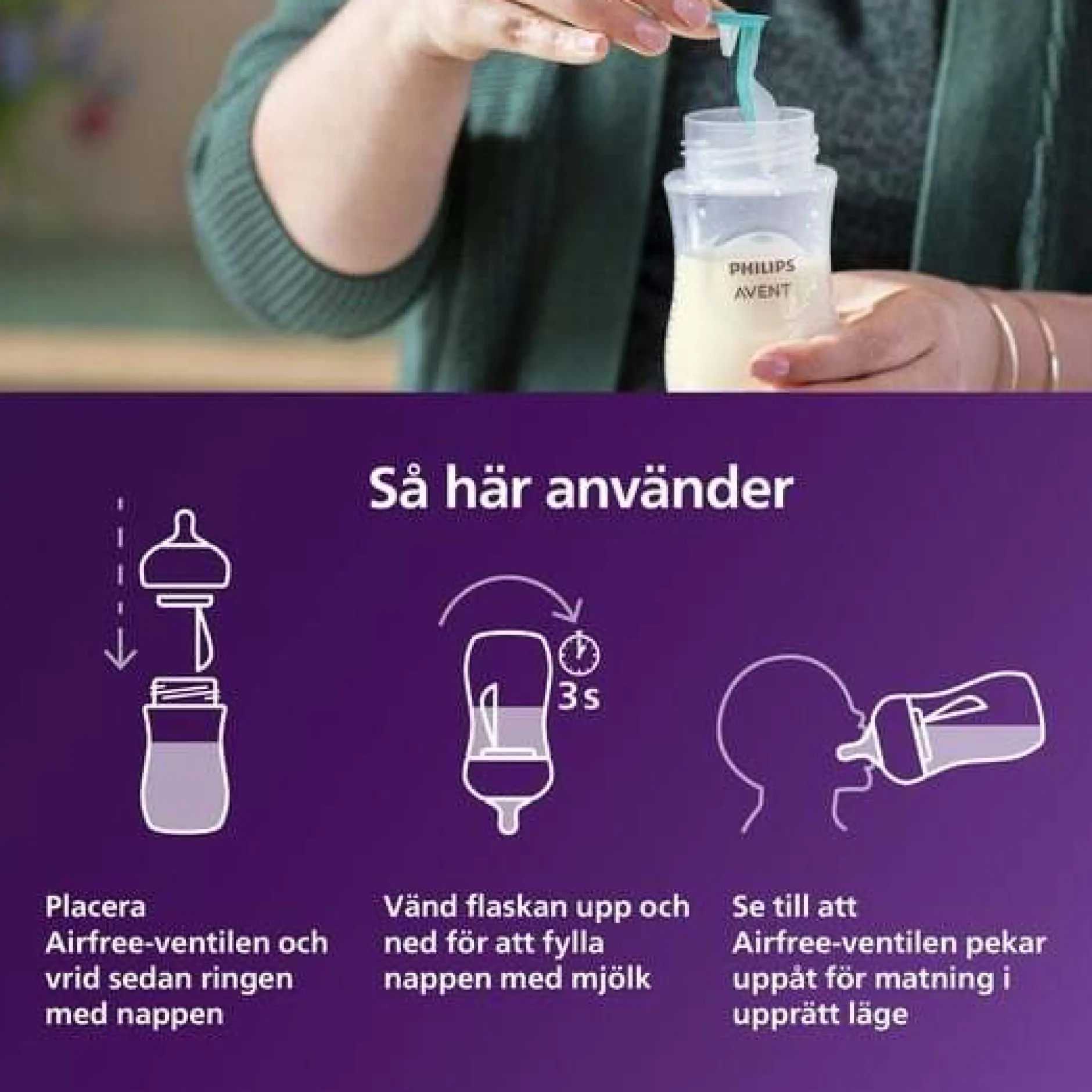 Philips Avent Natural Response Nappflaska med Airfree-ventil 260ml