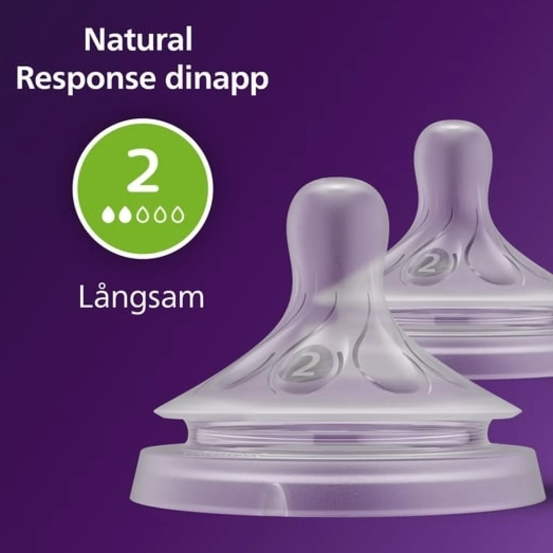 Philips Avent Natural Response Dinapp Flöde 2 (0m+) 2 st