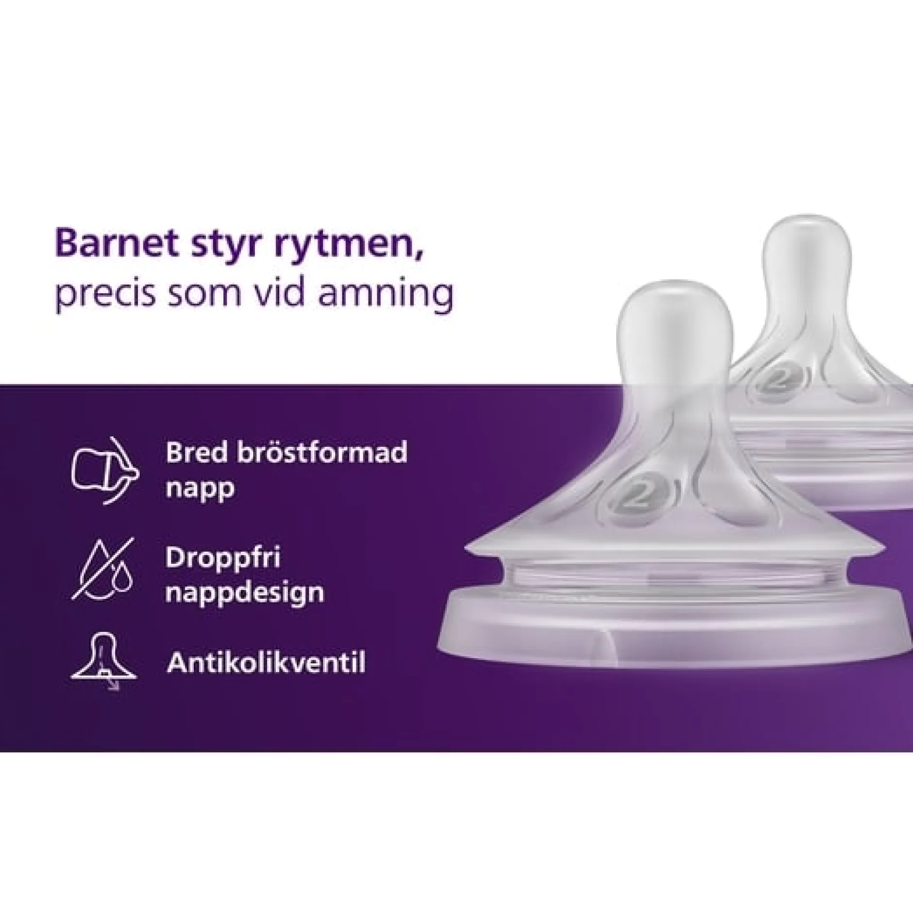 Philips Avent Natural Response Dinapp Flöde 2 (0m+) 2 st