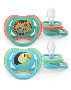 Philips Avent Pacifier ultra air SOOTHER AIR Blå och Grön Mönstrad 6-18 mån 2-pack