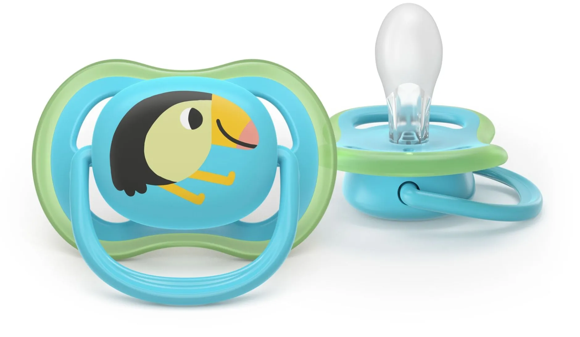 Philips Avent Pacifier ultra air SOOTHER AIR Blå och Grön Mönstrad 6-18 mån 2-pack