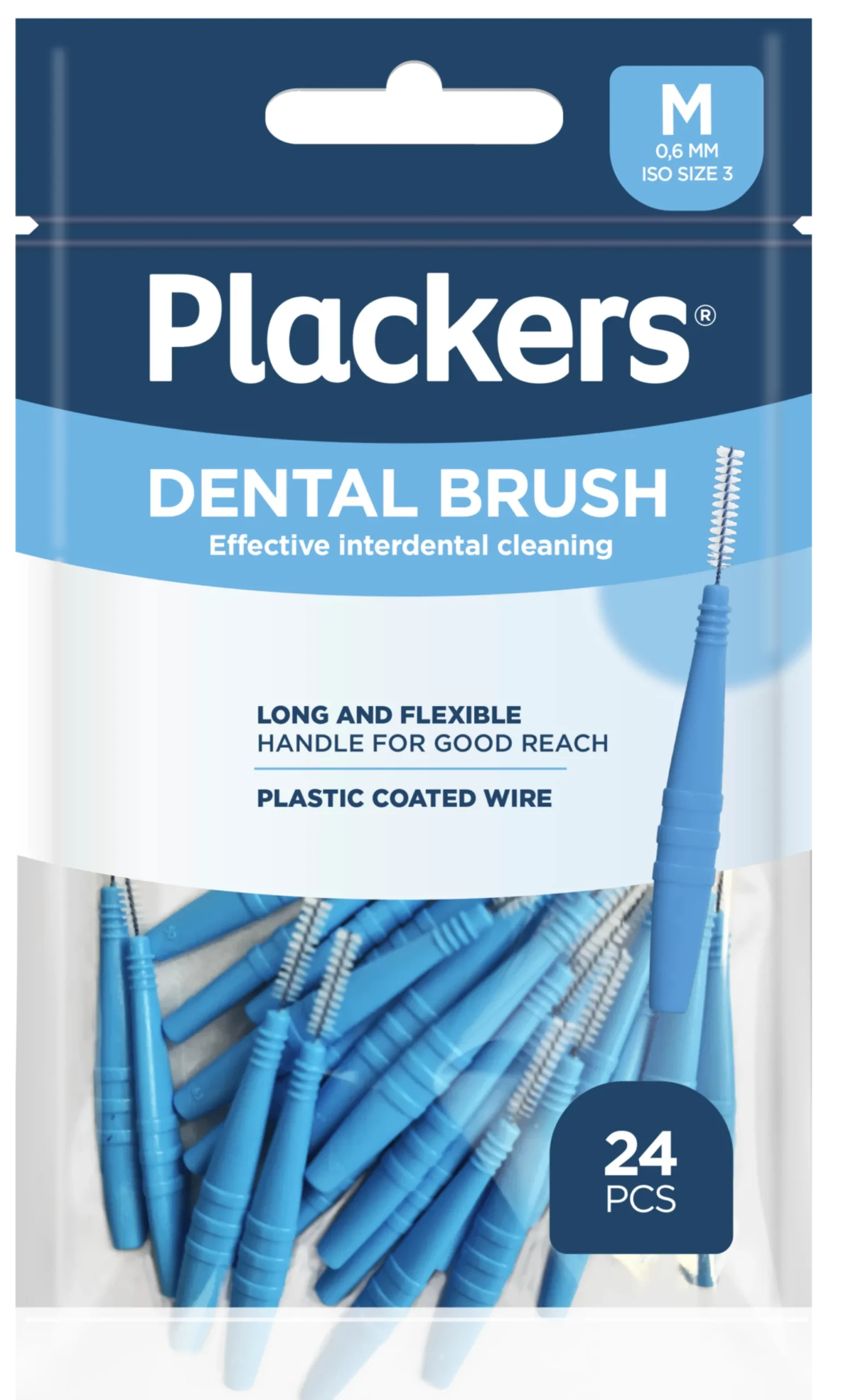 Plackers Dental Brush Mellanrumsborste Blå M (0,6mm) 24 st
