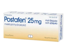 Postafen Mot Åksjuka & Sjösjuka 25 mg 10 tabletter