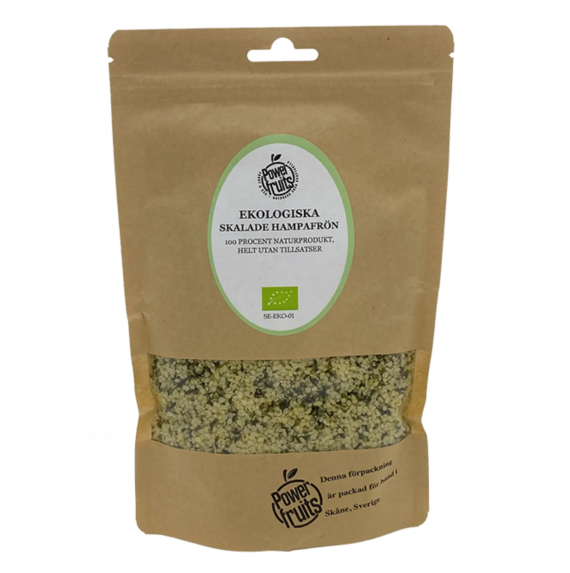Powerfruits Hampafrön Skalade Eko 500 g