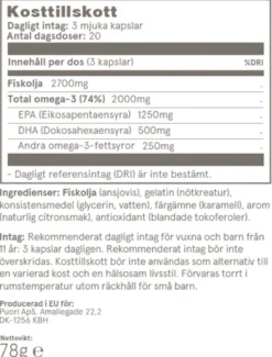 Puori O3 Omega-3 80% 2000 mg 120 kapslar
