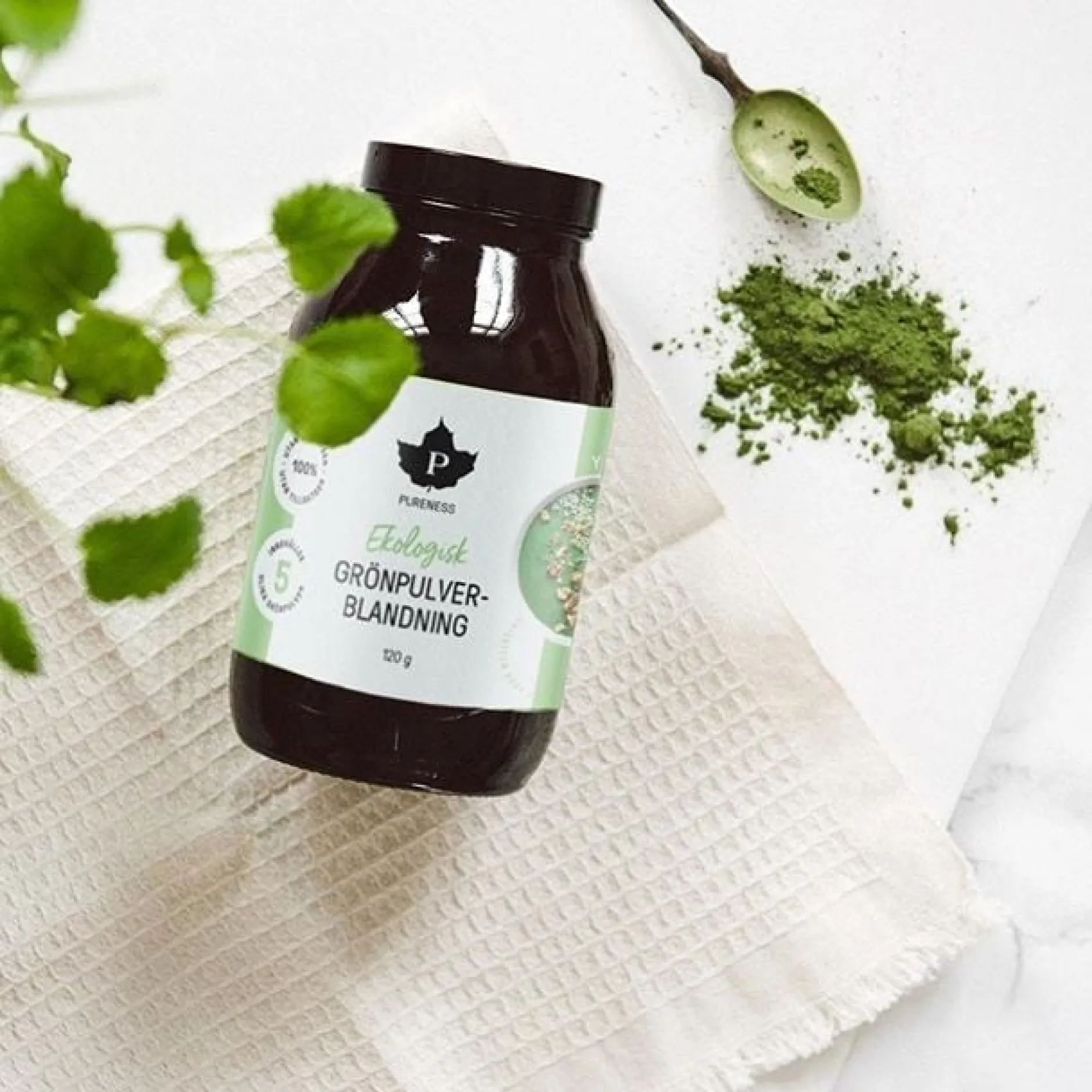 Pureness Premium Grönpulverblanding + Mjölksyrabakterier 120g