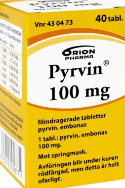 Pyrvin 100mg Mot springmask 40 tabletter