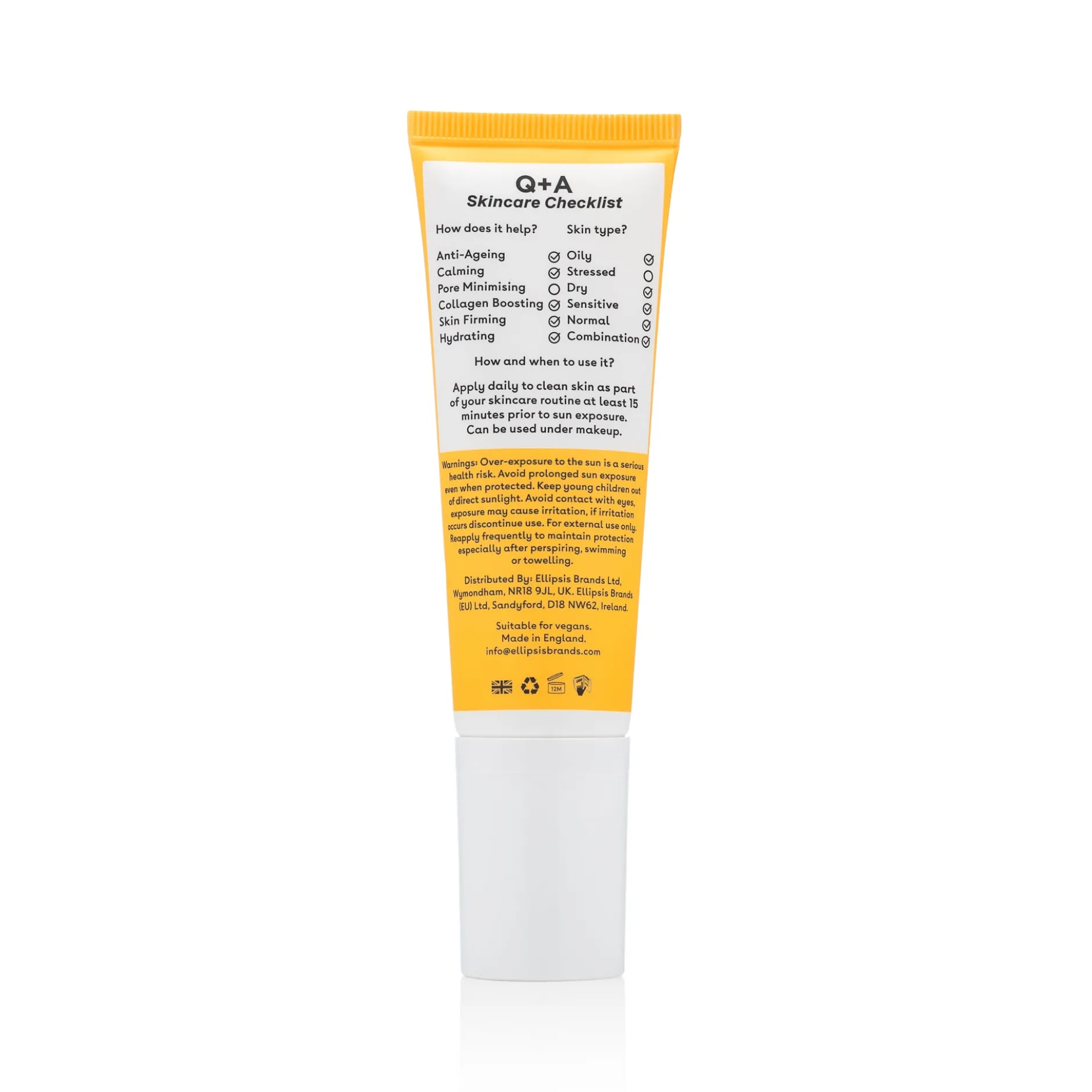 Q+A Peptide SPF50 Renewing Face Sunscreen 50 ml