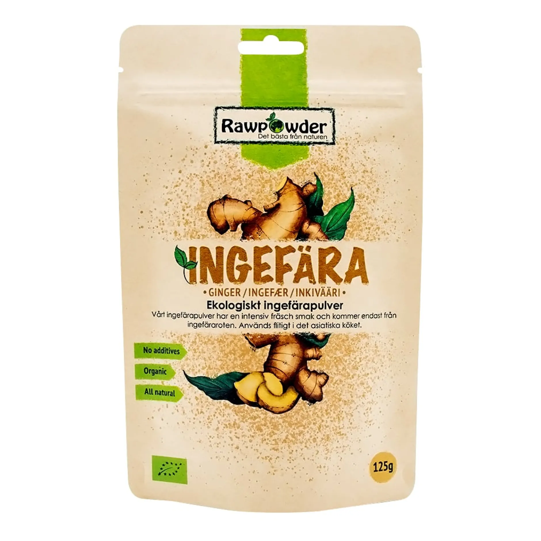 Rawpowder Ingefärapulver 125 g EKO