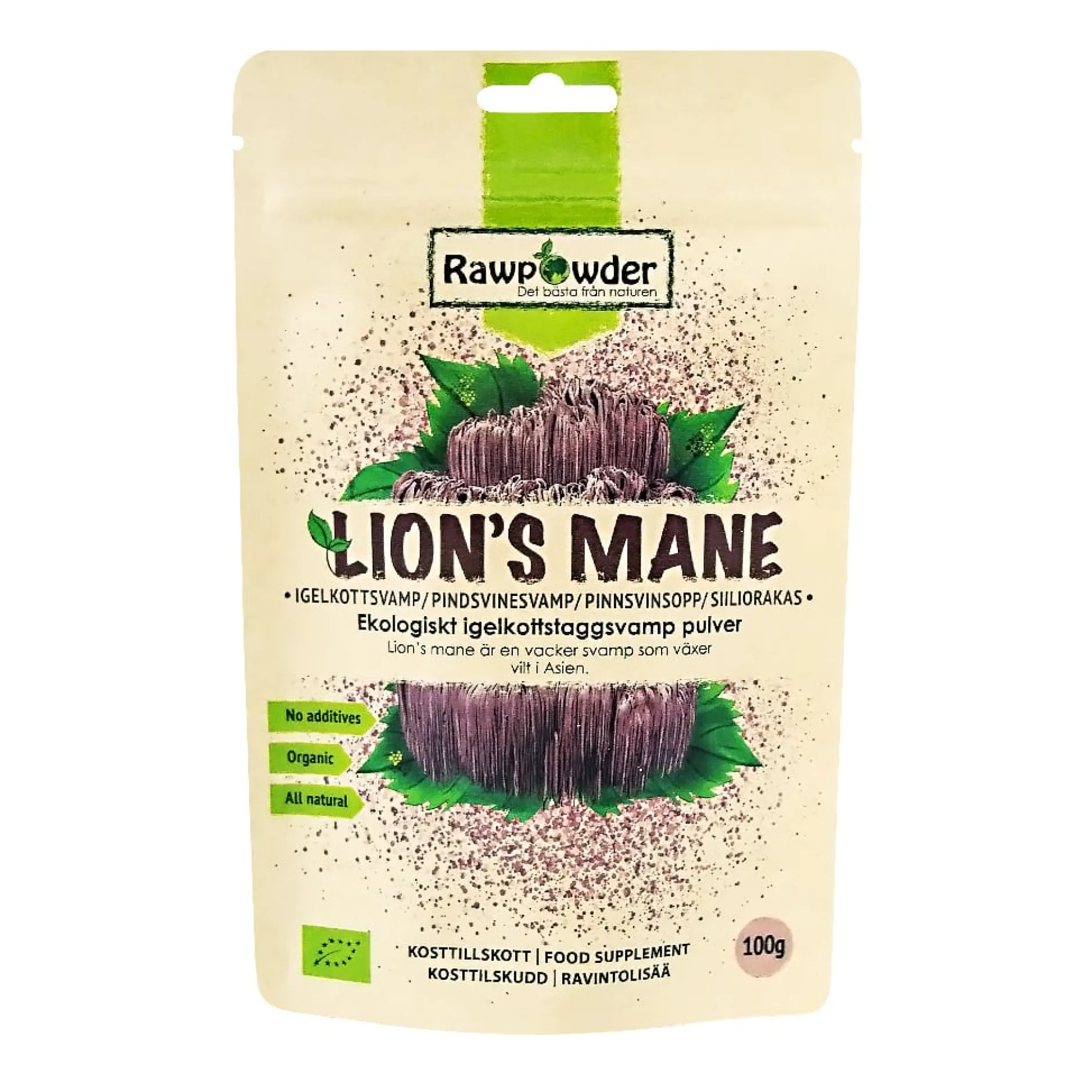 Rawpowder Lion's Mane Pulver EKO 100g