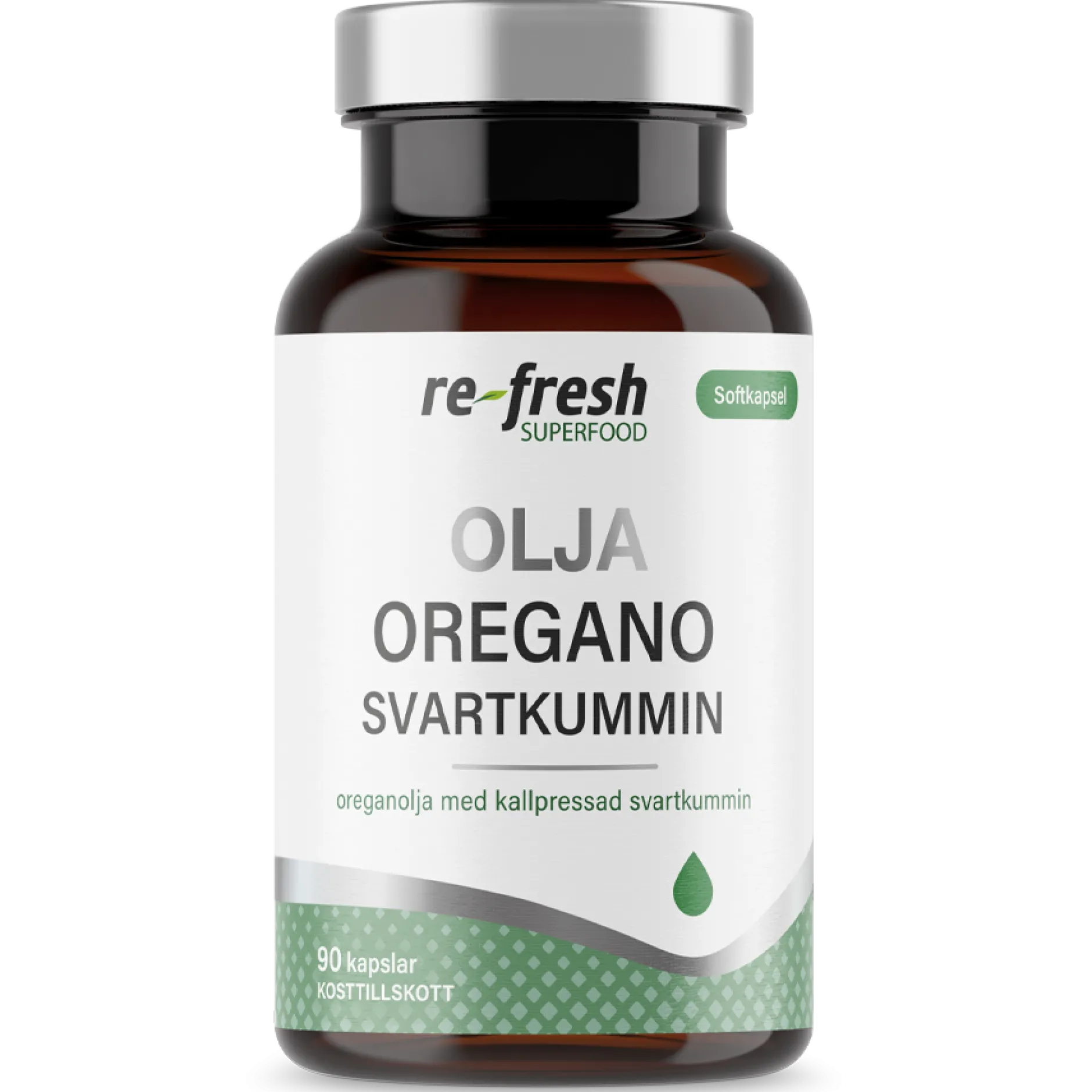Re-fresh Superfood Oregano och Svartkumminolja 90 kapslar